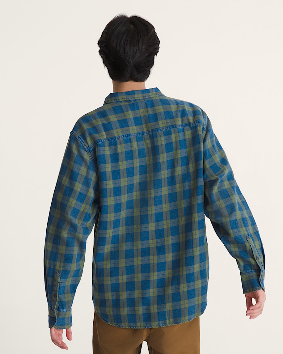 Vans | Lawson Solid Oxford Long Sleeve Button Down Shirt - Green Balsam/Vintage Indigo