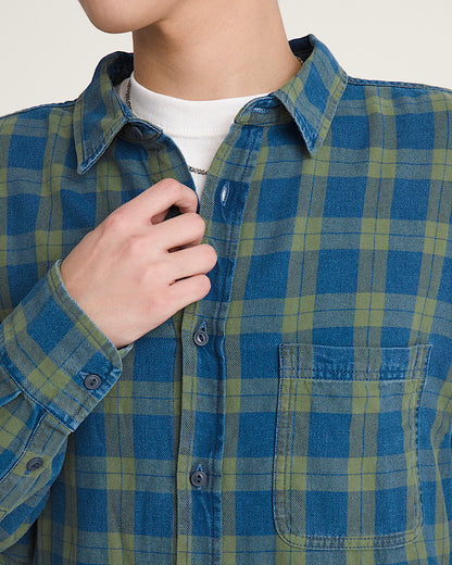 Vans | Lawson Solid Oxford Long Sleeve Button Down Shirt - Green Balsam/Vintage Indigo