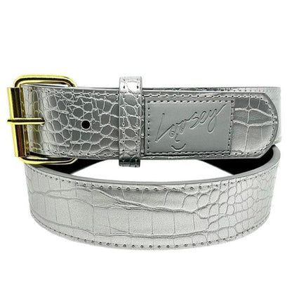 Loosey | Croc Skin Belt - Silver