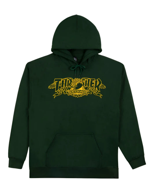 Thrasher | Anti-Hero Mag Banner Pullover Hoodie - Forest Green