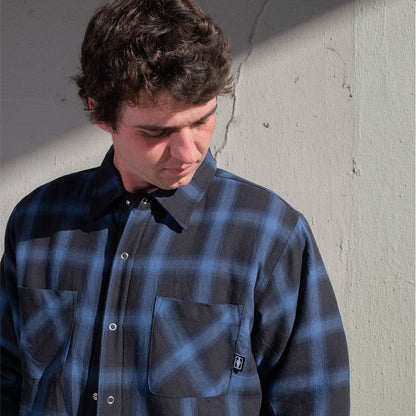Girl | Sherpa Lined Flannel - Blue/Black