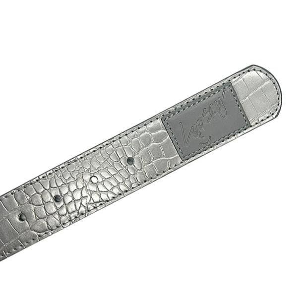 Loosey | Croc Skin Belt - Silver