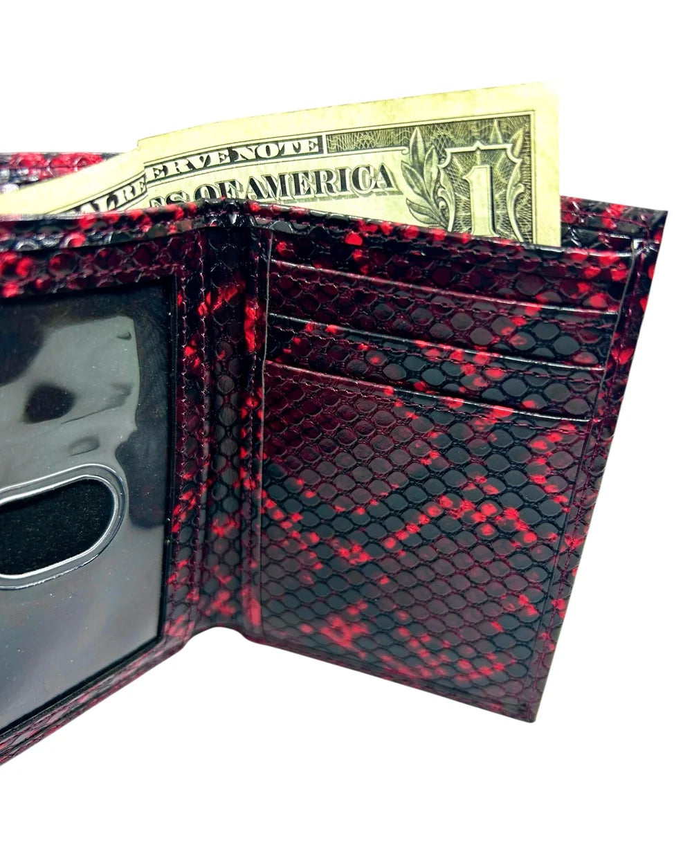 Loosey | Snakeskin Chain Wallet - Red
