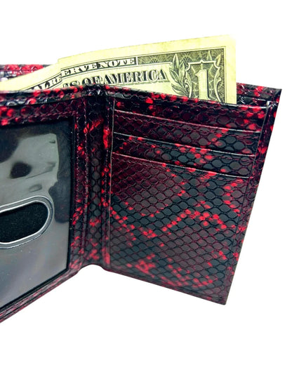Loosey | Snakeskin Chain Wallet - Red