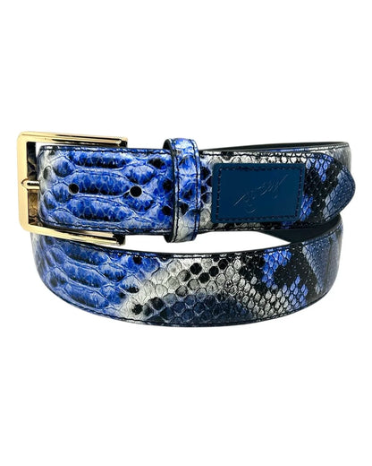 Loosey | Premium Snake Skin Belt - Blue