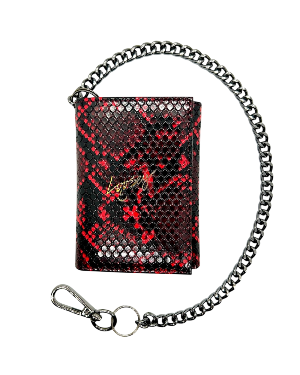 Loosey | Snakeskin Chain Wallet - Red