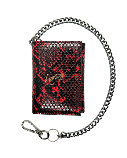 Loosey | Snakeskin Chain Wallet - Red