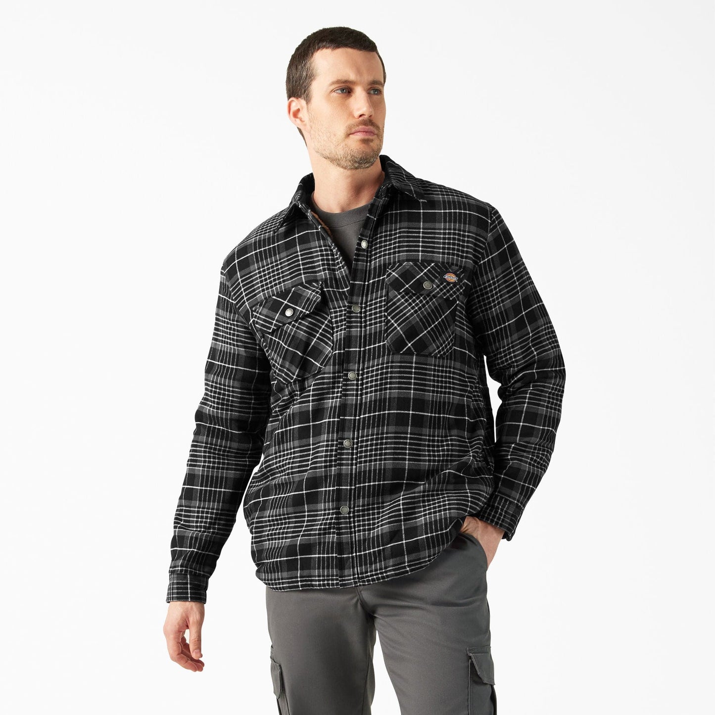 Dickies | Flannel Sherpa Lined Shacket - Black