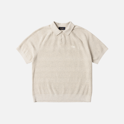 Dime | Cable Knit Polo shirt - Oatmeal