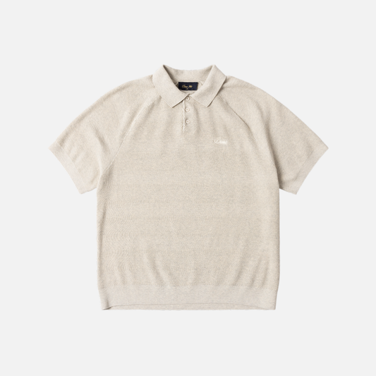Dime | Cable Knit Polo shirt - Oatmeal