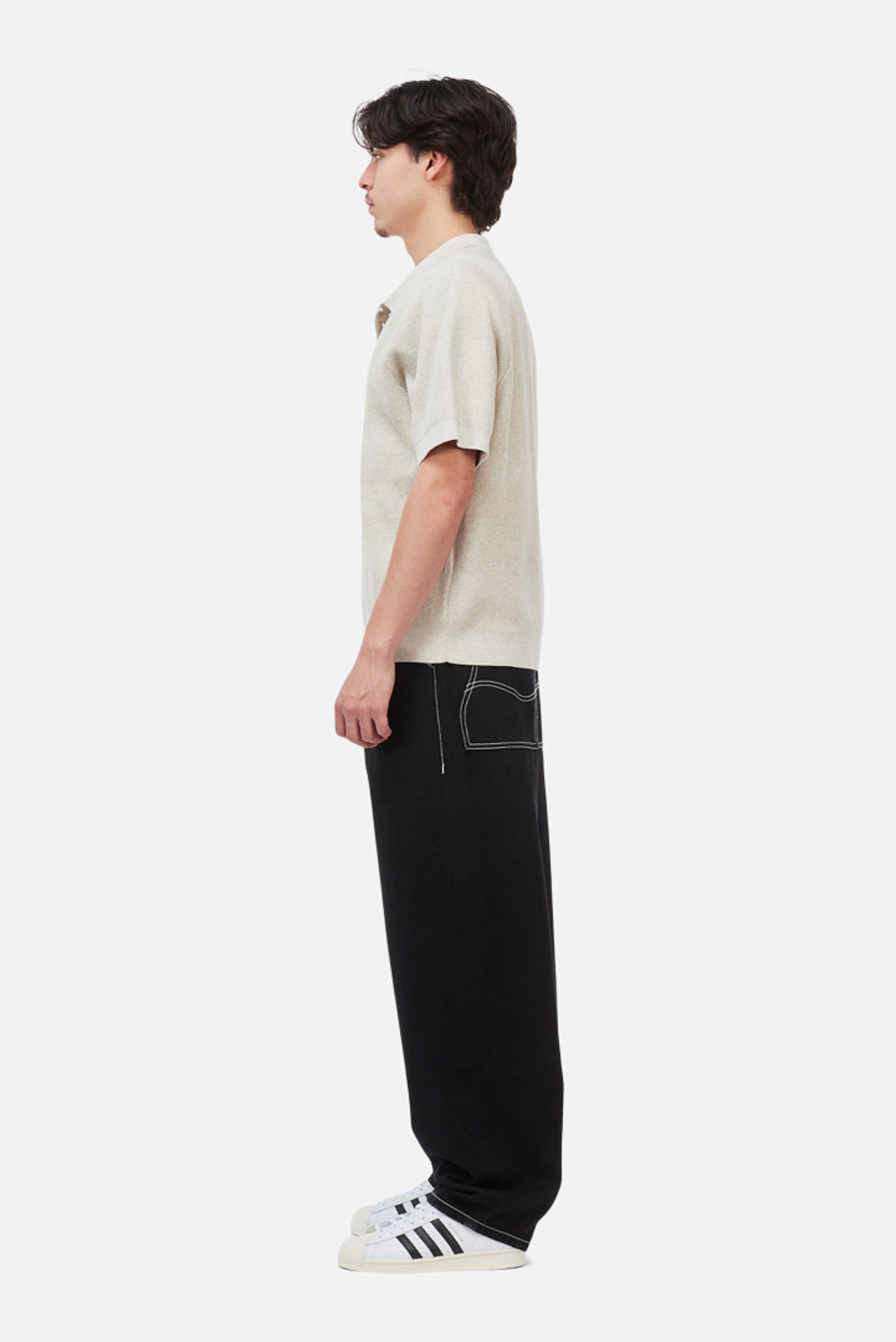 Dime | Cable Knit Polo shirt - Oatmeal