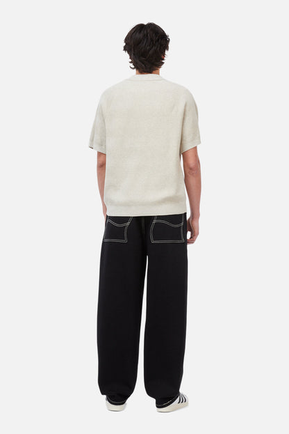 Dime | Cable Knit Polo shirt - Oatmeal