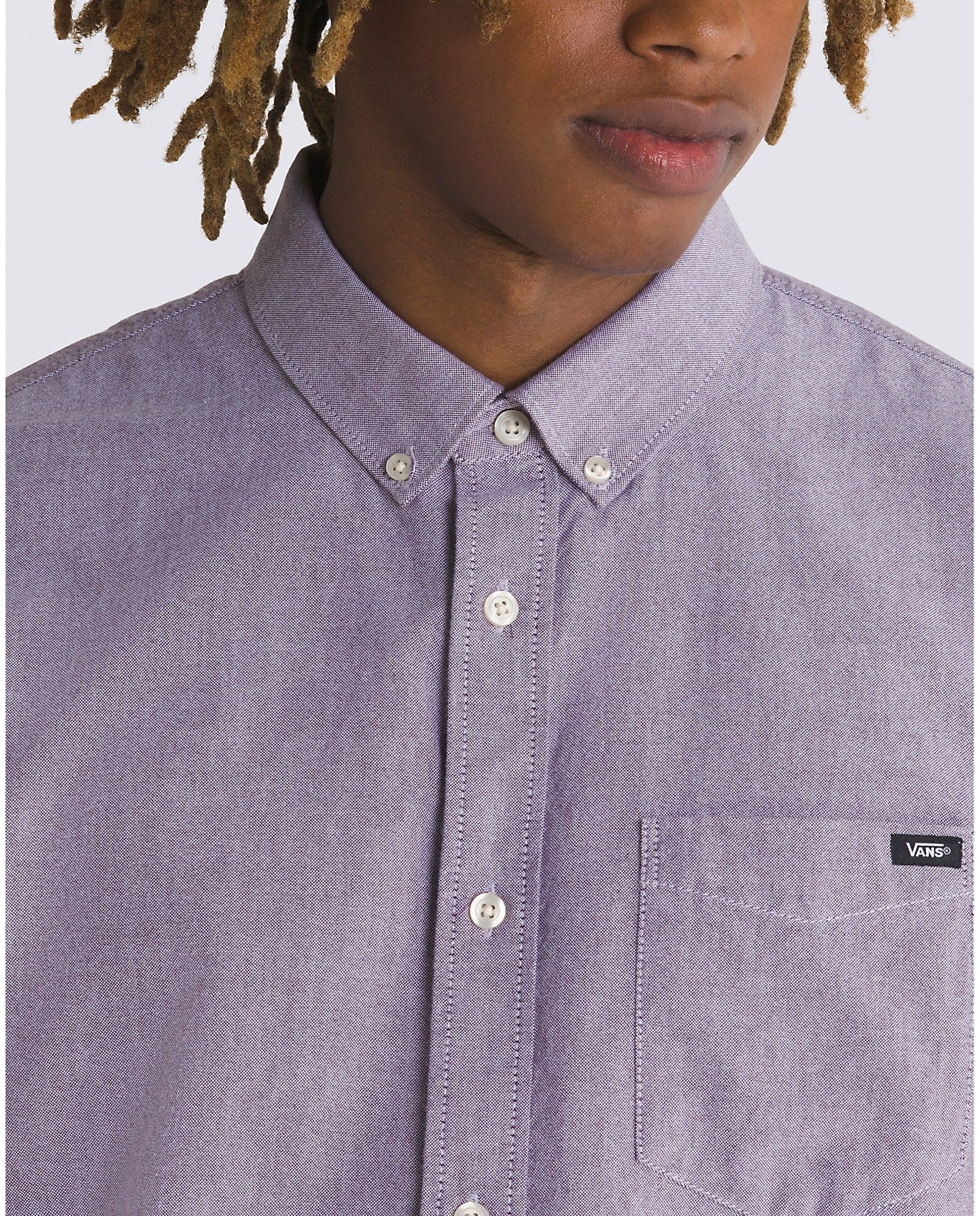 Vans Houser Short Sleeve Button Down Shirt Blackberry Wine