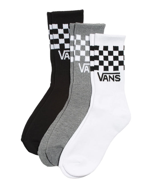 Vans | 3 Pack Crew Socks - White/Black/Heather Grey