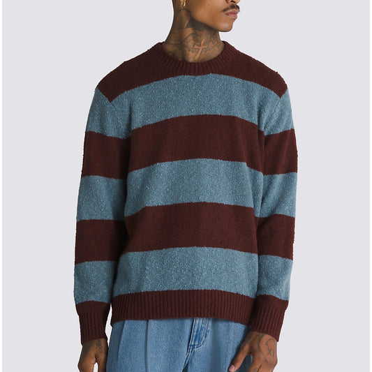 Vans | Darby Stripe Crew Sweater - Bitter Chocolate