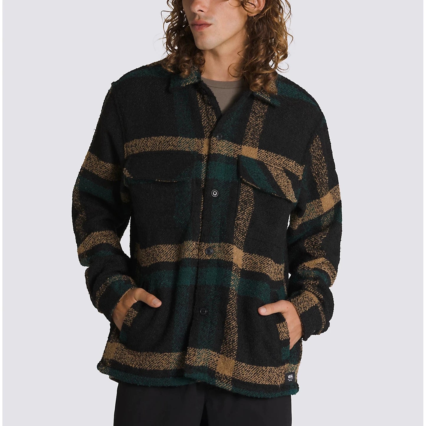 Vans | Raywood Heavyweight Flannel Shacket - Black/Forest Green