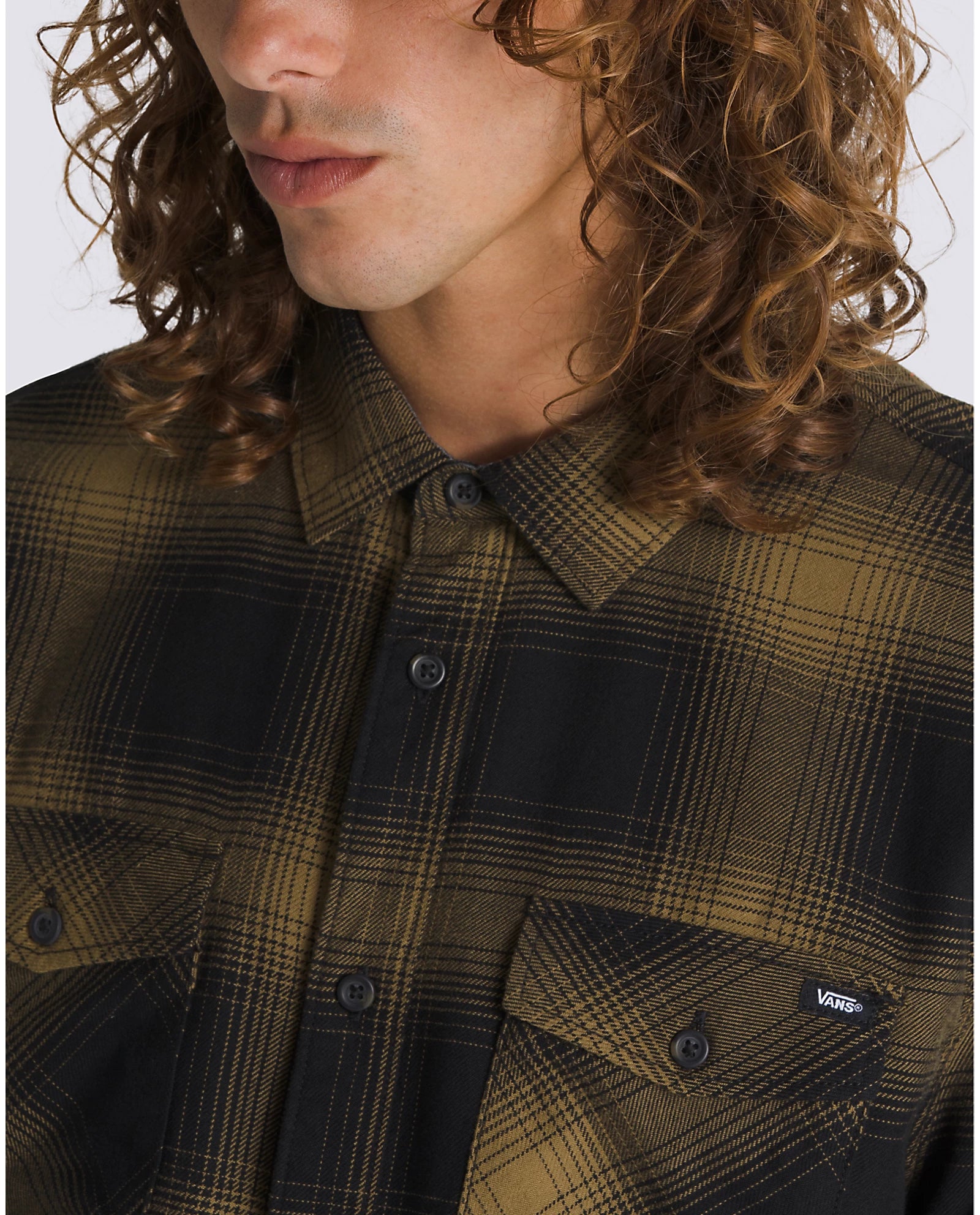 Vans | Monterey III Button Up Flannel Shirt - Black/Gothic Olive Medium Vans | Monterey III Button Up Flannel Shirt - Black/Gothic Olive Medium