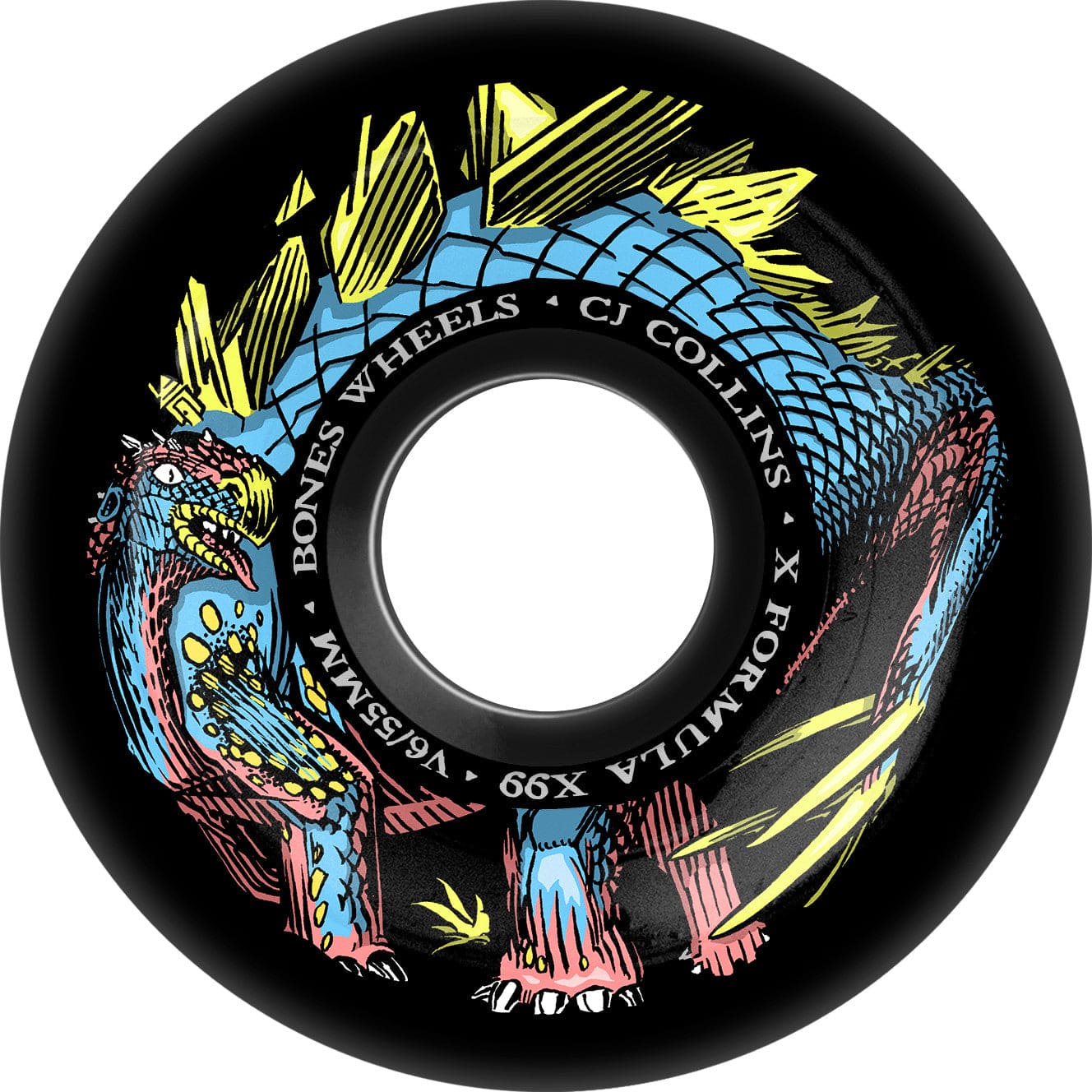 Bones | 55mm X99A Collins Dino-Sortas V6 Widecut X-Formula Wheels - Black