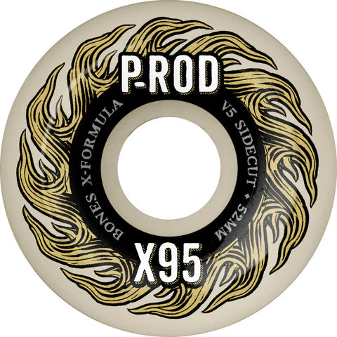 Bones | 52mm/95a P-Rod Pro X95 V5 Sidecut Wheels - White