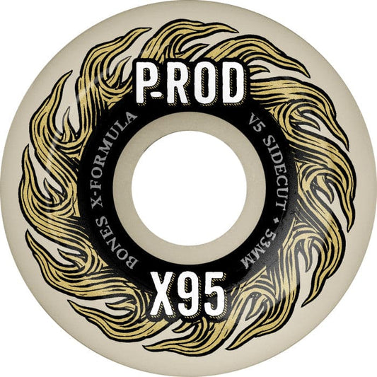 Bones | 53mm/95a P-Rod Pro X95 V5 Sidecut Wheels - White