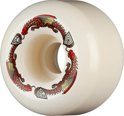 Powell Peralta | 54mm/93a 39mm Wide Dragon Formula A2 Skateboard Wheels - White/Red