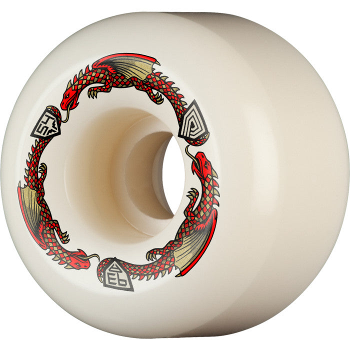 Powell Peralta | 56mm/93a 36mm Wide Dragon Formula V7 Skateboard Wheels - White/Red