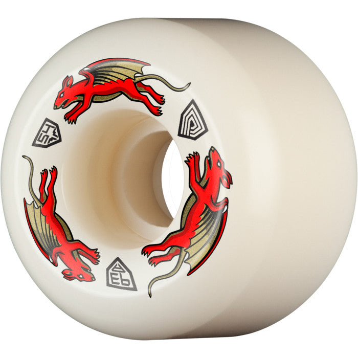 Powell Peralta | 54mm/93a 39mm Wide Nano Rats Dragon Formula AA2 Wheels - White/Red
