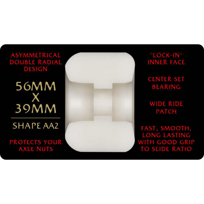 Powell Peralta | 56mm/93a 39mm Wide Nano Rats Dragon Formula AA2 Wheels - White/Red