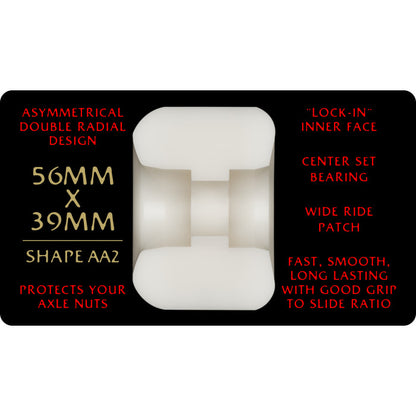Powell Peralta | 56mm/93a 39mm Wide Nano Rats Dragon Formula AA2 Wheels - White/Red