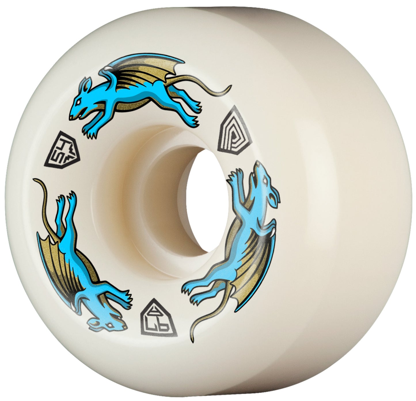 Powell Peralta | 54mm/97a/34mm Wide Dragon Formula AV6 Shape Wheels - White/Blue