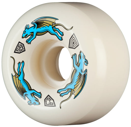 Powell Peralta | 56mm/97a/36mm Wide Dragon Formula AV6 Shape Wheels - White/Blue
