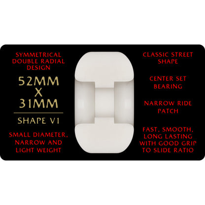 Powell Peralta | 52mm/93a 31mm Wide Dragon Formula V1 Wheels  - White/Red