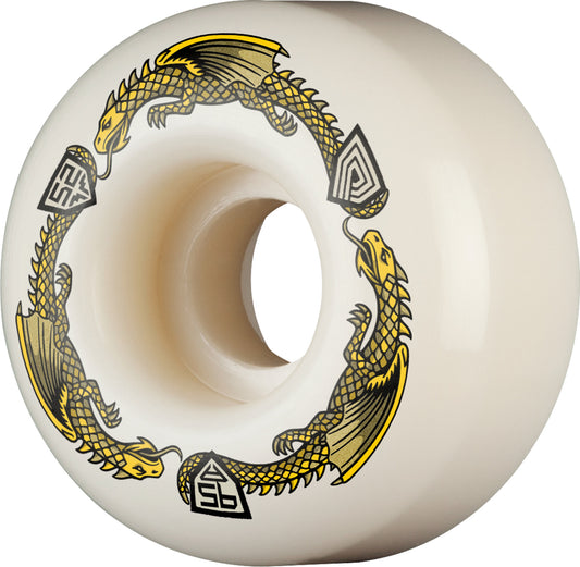 Powell Peralta | 52mm/95a/31mm Wide Dragon Formula V1 Wheels - White/Yellow
