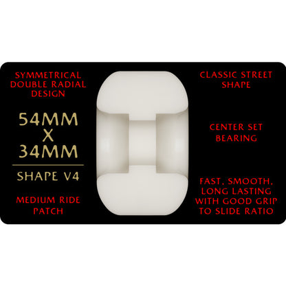 Powell Peralta | 54mm/93a 34mm Wide Dragon Formula V4 Wheels - White/Red