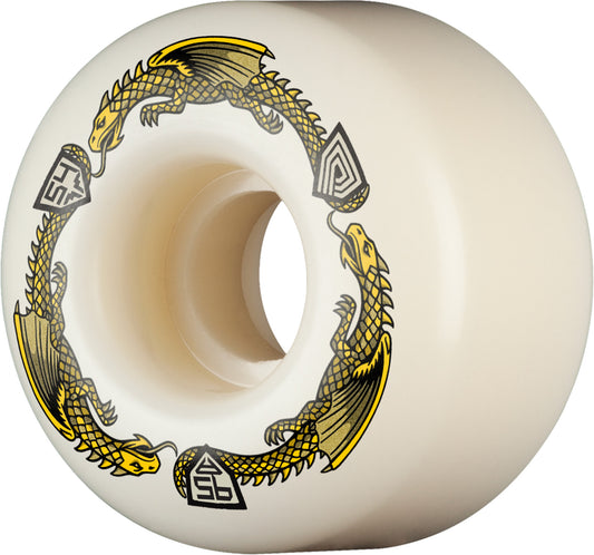 Powell Peralta | 54mm/95a Dragon Formula V4 Skateboard Wheels - White/Yellow