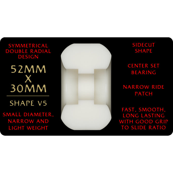 Powell Peralta | 52mm/93a 30mm Wide Dragon Formula V5 Wheels - White/Red