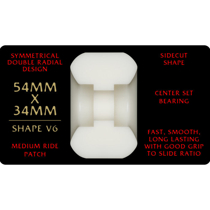 Powell Peralta | 54mm/93a 34mm Wide Dragon Formula V6 Skateboard Wheels - White/Red