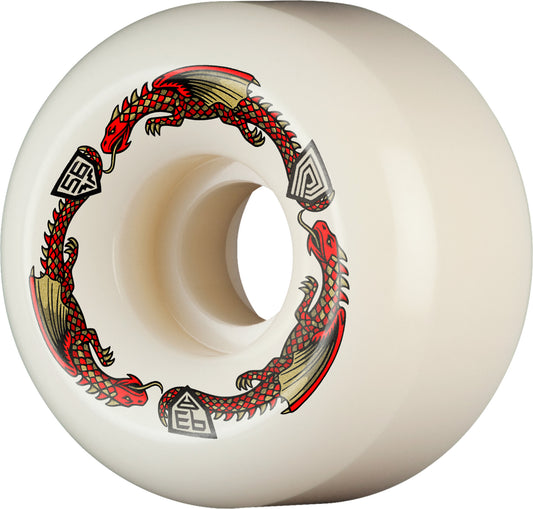Powell Peralta | 56mm/93a 36mm Wide Dragon Formula V6 Skateboard Wheels - White/Red
