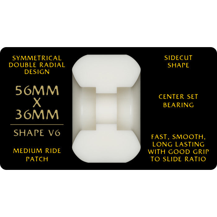 Powell Peralta | 56mm/95a 36mm Wide Mike Vallely Dragon Formula V6 Wheels - White/Yellow