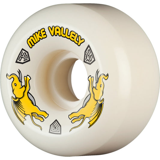 Powell Peralta | 56mm/95a 36mm Wide Mike Vallely Dragon Formula V6 Wheels - White/Yellow