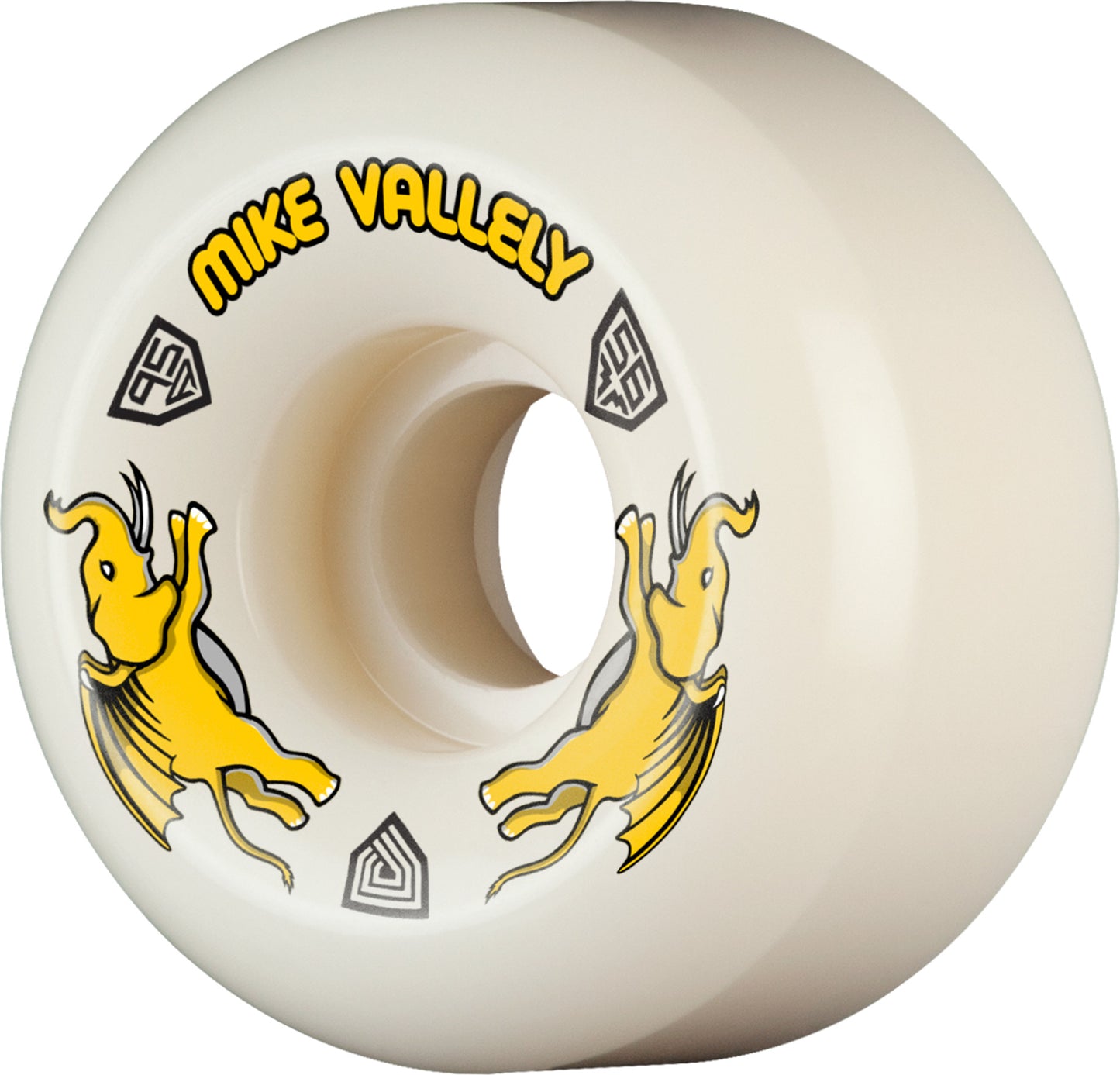 Powell Peralta | 56mm/95a Dragon Formula V6 Mike Vallely Skateboard Wheels - White/Yellow