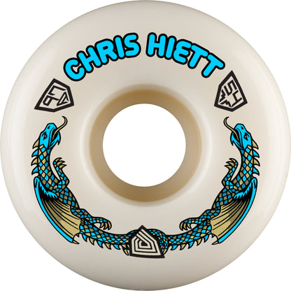 Powell Peralta | 54mm/97a Chris Hiett Dragon Formula V7 Skateboard Wheels - White/Blue