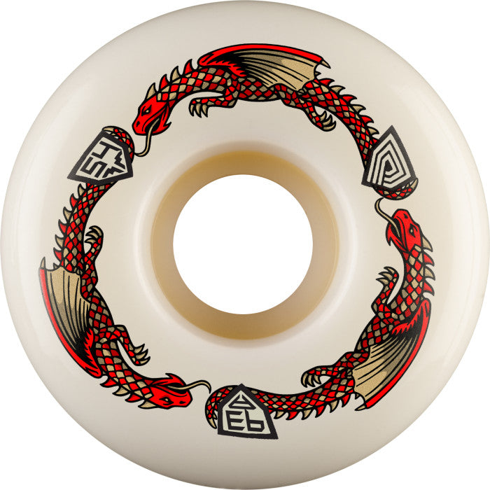 Powell Peralta | 54mm/93a 34mm Wide Dragon Formula V7 Skateboard Wheels - White/Red