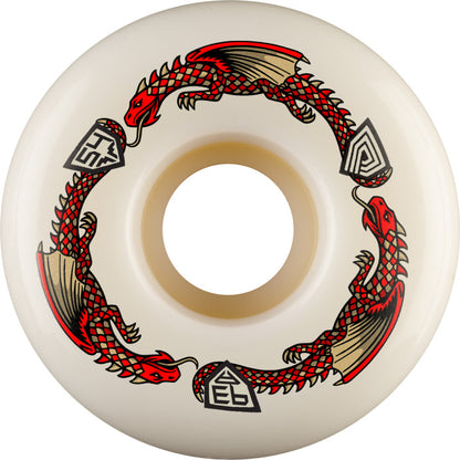 Powell Peralta | 54mm/93a 34mm Wide Dragon Formula V7 Skateboard Wheels - White/Red