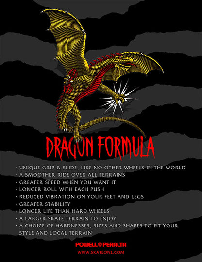 Powell Peralta | 54mm/93a 34mm Wide Nano Rat Dragon Formula - White (Misprinted as 52)