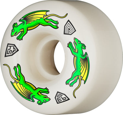 Powell Peralta | 54mm/93a 34mm Wide Nano Rat Dragon Formula - White (Misprinted as 52)