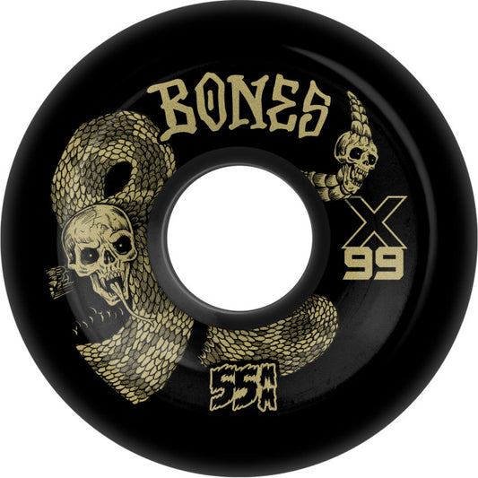 Bones | 55mm/99a Death Venom X99A V6 Widecuts X-Formula Wheels - Black