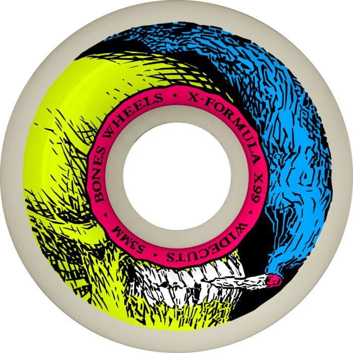 Bones | 53mm X99A Smokin Skull V6 Widecut X-Formula Wheels - White