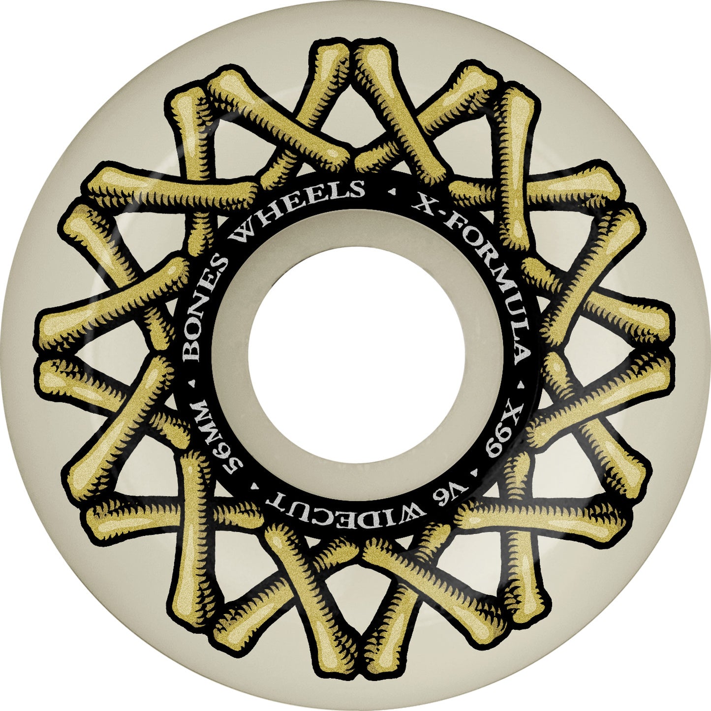 Bones | 56mm/X99a X-Formula V6 Wide Cut Wheels - White