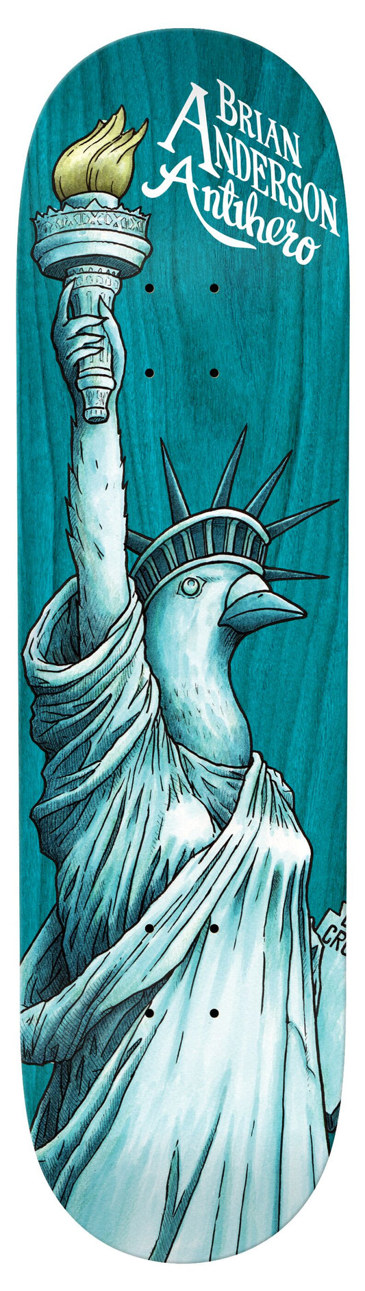 Anti-Hero | 9.0" Brian Anderson Libirdty Skateboard Deck (YELLOW NOT BLUE)